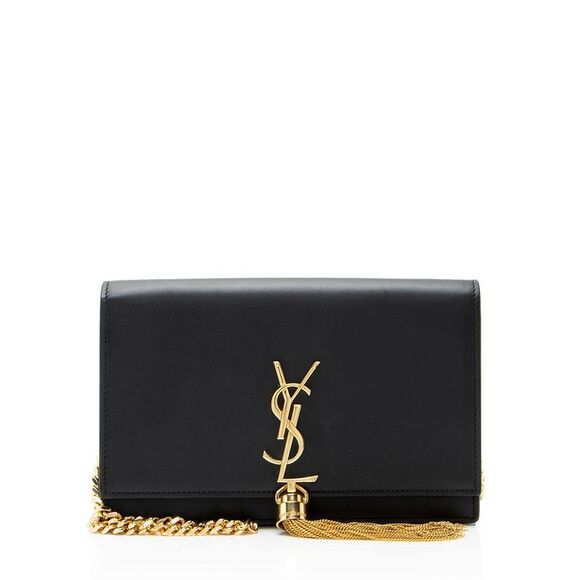 SAINT LAURENT Handbags - Saint Laurent Calfskin Monogram Kate Tassel Chain Wallet
